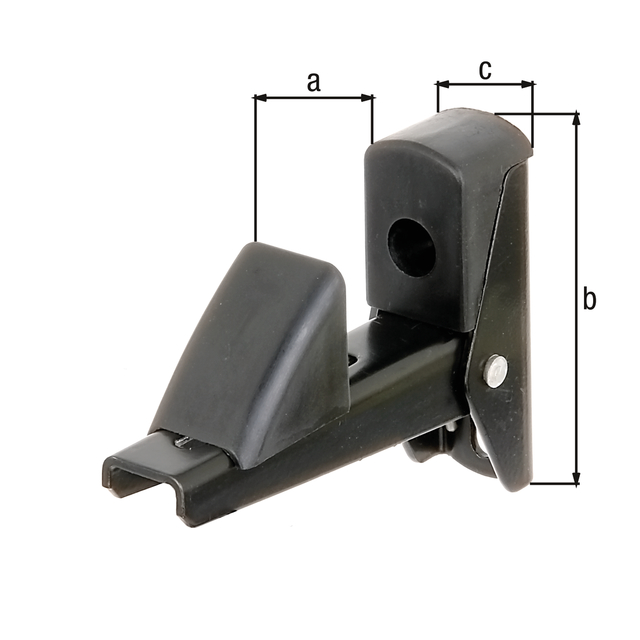 Tope para postigos y puertas, Material: Aluminio, Superficie: barnizado en negro, Frenos de distancia - placa: 15 - 50 mm, Altura: 75 mm, Anchura: 25 mm, Modelo: de cierre automático, Número de agujeros: 2, Perforación: 5,5 x 12 mm, CutCase Tope para postigos y puertas, Material: Aluminio, Superficie: barnizado en negro, Frenos de distancia - placa: 15 - 50 mm, Altura: 75 mm, Anchura: 25 mm, Modelo: de cierre automático, Número de agujeros: 2, Perforación: 5,5 x 12 mm, CutCase