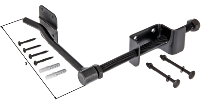 Tope de postigos, Material: Acero crudo, Superficie: galvanizado en negro, Contenido por U.P.: 2 Pieza, Longitud: 180 mm, Embalado SB Tope de postigos, Material: Acero crudo, Superficie: galvanizado en negro, Contenido por U.P.: 2 Pieza, Longitud: 180 mm, Embalado SB