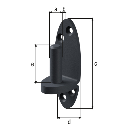 Kloben auf Platte, DI-Haken Ovado, mit versenkten Schraublöchern, Material: Stahl, Oberfläche: verzinkt, graphitgrau kunststoffbeschichtet, zum Anschrauben, Dornmaß-Ø: 13 mm, Abstand Dorn - Platte: 10 mm, Plattenhöhe: 102 mm, Plattenbreite: 35 mm, Länge Dorn: 40 mm, Materialstärke: 4,00 mm, Anzahl Löcher: 4, Loch: Ø6 mm, CutCase Kloben auf Platte, DI-Haken Ovado, mit versenkten Schraublöchern, Material: Stahl, Oberfläche: verzinkt, graphitgrau kunststoffbeschichtet, zum Anschrauben, Dornmaß-Ø: 13 mm, Abstand Dorn - Platte: 10 mm, Plattenhöhe: 102 mm, Plattenbreite: 35 mm, Länge Dorn: 40 mm, Materialstärke: 4,00 mm, Anzahl Löcher: 4, Loch: Ø6 mm, CutCase