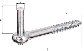 Cardine da avvitare, gancio J, Materiale: acciaio grezzo, superficie: galvanizzata, passivata a strato spesso, Entrata-Ø: 10 mm, lunghezza: 120 mm, Lunghezza filettatura: 57 mm, Lunghezza spina: 35 mm, Spessore del materiale: 2,50 mm, Vite Ø con filettatura: 12 mm Cardine da avvitare, gancio J, Materiale: acciaio grezzo, superficie: galvanizzata, passivata a strato spesso, Entrata-Ø: 10 mm, lunghezza: 120 mm, Lunghezza filettatura: 57 mm, Lunghezza spina: 35 mm, Spessore del materiale: 2,50 mm, Vite Ø con filettatura: 12 mm