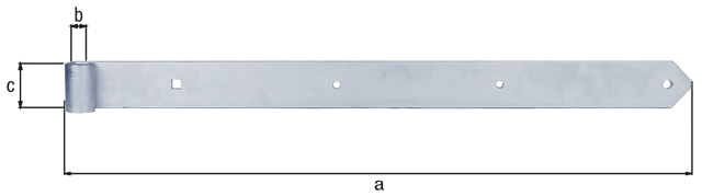 Ladenband, gerade, Abschluss abgerundet, Material: Stahl roh, Oberfläche: galvanisch verzinkt, Dickschichtschutz, Länge: 782 mm, Rollen-Ø: 20 mm, Breite: 60 mm, Materialstärke: 8,00 mm, Anzahl Löcher: 2 / 1 / 1, Loch: Ø9 / Ø11 / 11 x 11 mm Ladenband, gerade, Abschluss abgerundet, Material: Stahl roh, Oberfläche: galvanisch verzinkt, Dickschichtschutz, Länge: 782 mm, Rollen-Ø: 20 mm, Breite: 60 mm, Materialstärke: 8,00 mm, Anzahl Löcher: 2 / 1 / 1, Loch: Ø9 / Ø11 / 11 x 11 mm