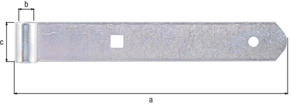 Ladenband, gerade, Abschluss abgerundet, Material: Stahl roh, Oberfläche: galvanisch verzinkt, Dickschichtschutz, Länge: 200 mm, Rollen-Ø: 10 mm, Breite: 30 mm, Materialstärke: 3,00 mm, Anzahl Löcher: 1 / 1, Loch: Ø7 / 9 x 9 mm Ladenband, gerade, Abschluss abgerundet, Material: Stahl roh, Oberfläche: galvanisch verzinkt, Dickschichtschutz, Länge: 200 mm, Rollen-Ø: 10 mm, Breite: 30 mm, Materialstärke: 3,00 mm, Anzahl Löcher: 1 / 1, Loch: Ø7 / 9 x 9 mm