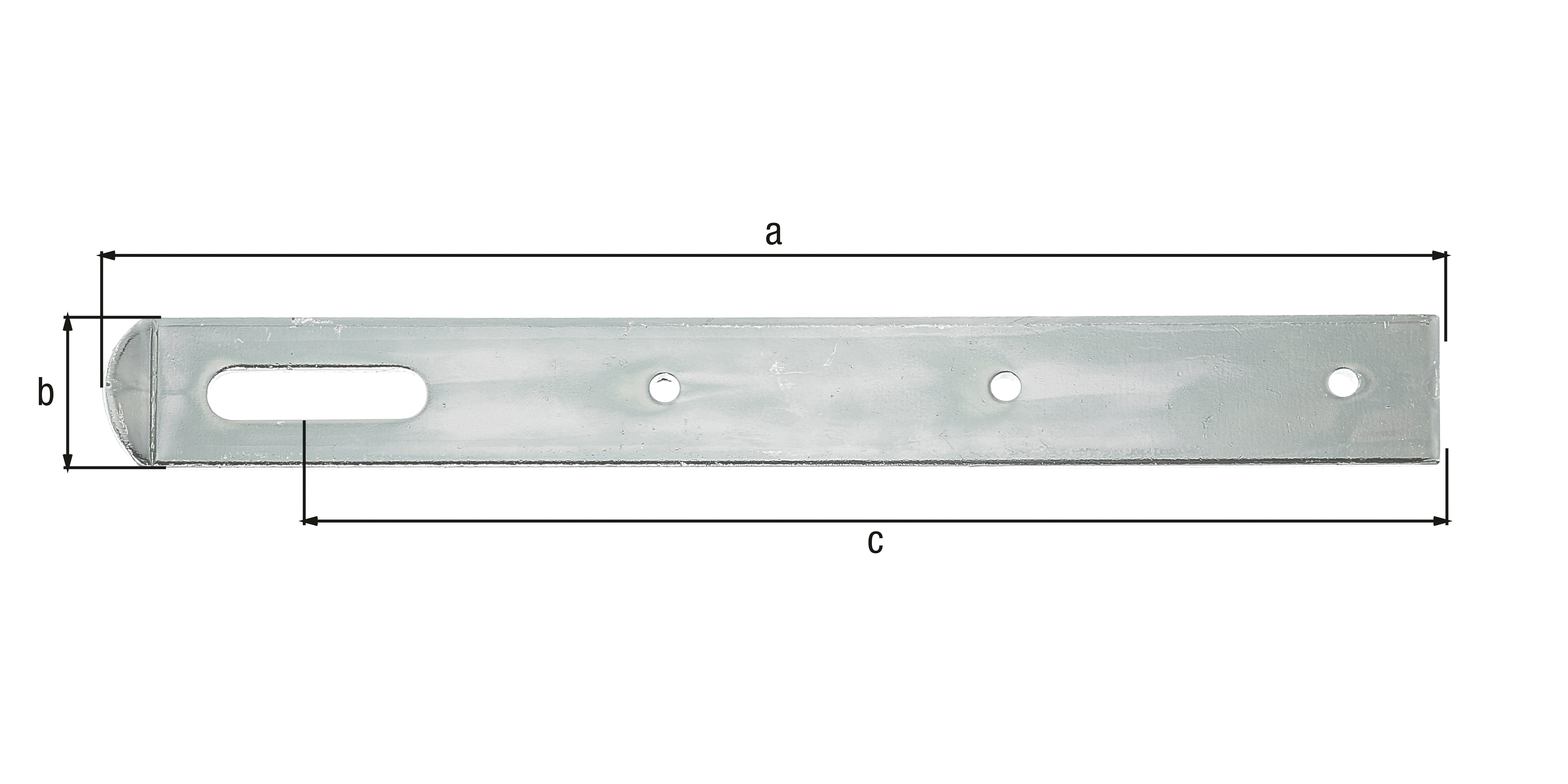 Hasp without hook, Material: raw steel, Surface: galvanised, thick-film passivated, Length of top latch: 250 mm, Width: 30 mm, Distance centre of slot - end of hasp: 112 mm, Material thickness: 3.00 mm, No. of holes: 1 / 3, Hole: 10 x 40 / Ø5.5 mm Hasp without hook, Material: raw steel, Surface: galvanised, thick-film passivated, Length of top latch: 250 mm, Width: 30 mm, Distance centre of slot - end of hasp: 112 mm, Material thickness: 3.00 mm, No. of holes: 1 / 3, Hole: 10 x 40 / Ø5.5 mm