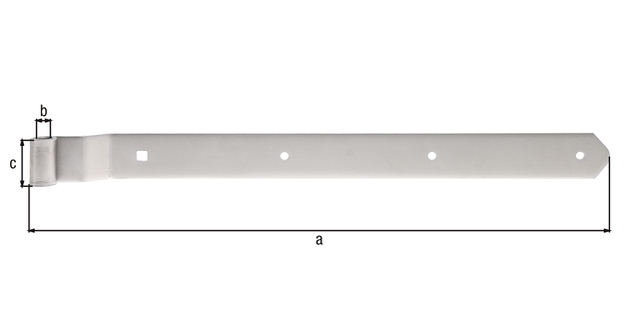 Ladenband, gekröpft, Abschluss abgerundet, Material: Edelstahl, Länge: 500 mm, Rollen-Ø: 13 mm, Breite: 40 mm, Materialstärke: 4,00 mm, Anzahl Löcher: 3 / 1, Loch: Ø7 / 9 x 9 mm Ladenband, gekröpft, Abschluss abgerundet, Material: Edelstahl, Länge: 500 mm, Rollen-Ø: 13 mm, Breite: 40 mm, Materialstärke: 4,00 mm, Anzahl Löcher: 3 / 1, Loch: Ø7 / 9 x 9 mm