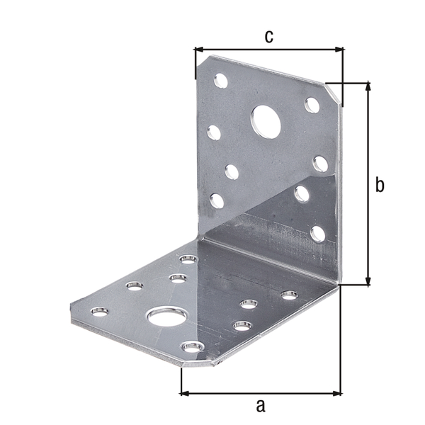 Winkelverbinder, Material: Edelstahl, Tiefe: 70 mm, Höhe: 70 mm, Breite: 55 mm, Materialstärke: 2,00 mm, Anzahl Löcher: 2 / 16, Loch: Ø11 / Ø5 mm, CutCase