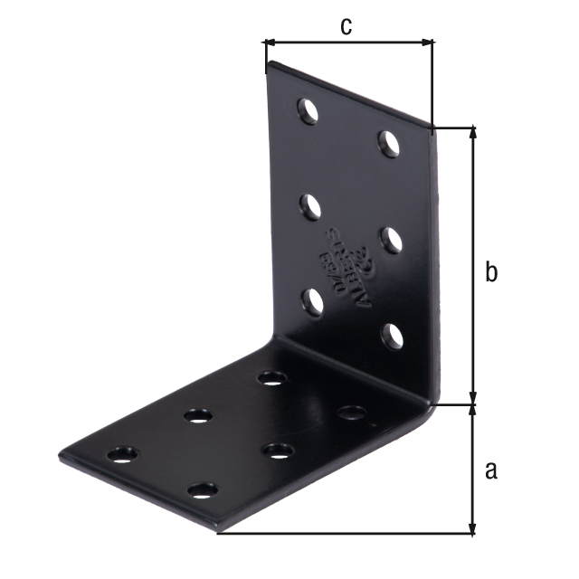 Escuadra estrecha perforada, Material: Acero crudo, Superficie: galvanizado, recubrimiento plástico negro, con distintivo CE conforme a ETA-08/0165, Profundidad: 60 mm, Altura: 60 mm, Anchura: 40 mm, Espesura del material: 2,50 mm, Número de agujeros: 12, Perforación: Ø5 mm, 15 años de garantía contra la corrosión, CutCase Escuadra estrecha perforada, Material: Acero crudo, Superficie: galvanizado, recubrimiento plástico negro, con distintivo CE conforme a ETA-08/0165, Profundidad: 60 mm, Altura: 60 mm, Anchura: 40 mm, Espesura del material: 2,50 mm, Número de agujeros: 12, Perforación: Ø5 mm, 15 años de garantía contra la corrosión, CutCase