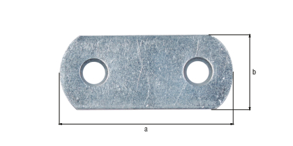 Pletina de ensamblaje con extremidades redondas, con agujeros para atornillar avellanados, Material: Acero crudo, Superficie: galvanizado, Anchura: 16 mm, Longitud: 37 mm, Espesura del material: 1,50 mm, Número de agujeros: 2, Perforación: Ø4,5 mm, CutCase Pletina de ensamblaje con extremidades redondas, con agujeros para atornillar avellanados, Material: Acero crudo, Superficie: galvanizado, Anchura: 16 mm, Longitud: 37 mm, Espesura del material: 1,50 mm, Número de agujeros: 2, Perforación: Ø4,5 mm, CutCase