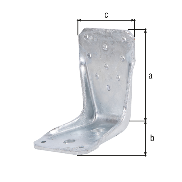 Angle bracket KR, Material: raw steel, Surface: hot-dip galvanised, with CE marking in accordance with ETA-08/0165, Height: 95 mm, Depth: 85 mm, Width: 65 mm, Material thickness: 4.00 mm, No. of holes: 1 / 1 / 11, Hole: Ø11 / Ø13 / Ø5 mm, CutCase Angle bracket KR, Material: raw steel, Surface: hot-dip galvanised, with CE marking in accordance with ETA-08/0165, Height: 95 mm, Depth: 85 mm, Width: 65 mm, Material thickness: 4.00 mm, No. of holes: 1 / 1 / 11, Hole: Ø11 / Ø13 / Ø5 mm, CutCase