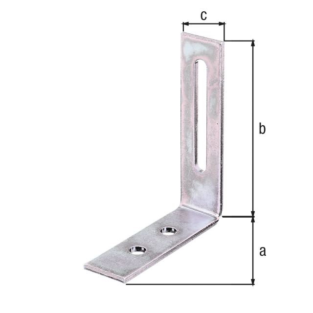 Adjustable angle connector, Material: raw steel, Surface: galvanised, thick-film passivated, Depth: 65 mm, Height: 80 mm, Width: 20 mm, Material thickness: 2.50 mm, No. of holes: 2 / 1, Hole: Ø6.5 / 5.5 x 50 mm, CutCase Adjustable angle connector, Material: raw steel, Surface: galvanised, thick-film passivated, Depth: 65 mm, Height: 80 mm, Width: 20 mm, Material thickness: 2.50 mm, No. of holes: 2 / 1, Hole: Ø6.5 / 5.5 x 50 mm, CutCase