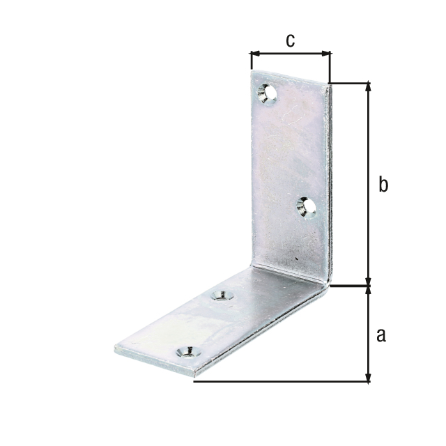 Équerre de poutre côtés égaux, avec trous de vis fraisés, Matériau: Acier brut, Finition: galvanisée passivée, Profondeur: 100 mm, Hauteur: 100 mm, Largeur: 40 mm, Épaisseur du matériau: 4,00 mm, Nombre de trous: 4, Trou: Ø6 mm, CutCase