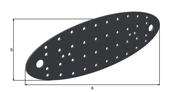 Ovado Perforated plate, Material: steel, Surface: galvanised, graphite grey powder-coated, Length: 240 mm, Width: 80 mm, Material thickness: 2.00 mm, No. of holes: 2 / 48, Hole: Ø11 / Ø5 mm, CutCase Ovado Perforated plate, Material: steel, Surface: galvanised, graphite grey powder-coated, Length: 240 mm, Width: 80 mm, Material thickness: 2.00 mm, No. of holes: 2 / 48, Hole: Ø11 / Ø5 mm, CutCase