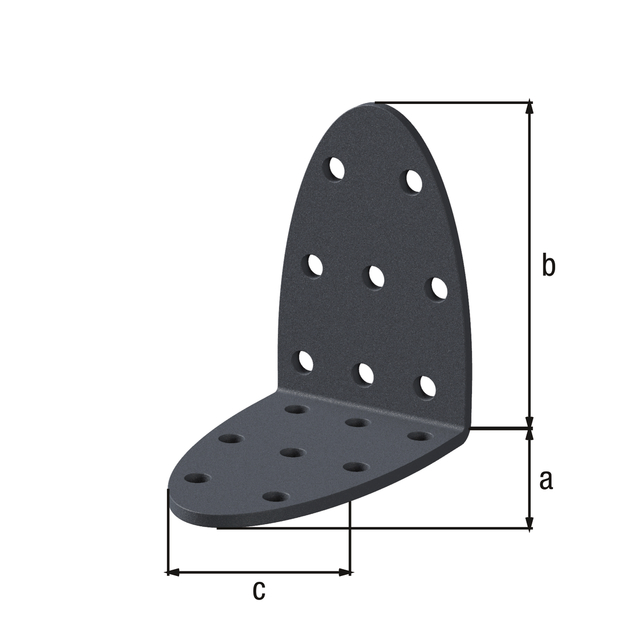 Lochplattenwinkel Ovado, Material: Stahl, Oberfläche: verzinkt, graphitgrau kunststoffbeschichtet, Tiefe: 60 mm, Höhe: 60 mm, Breite: 40 mm, Materialstärke: 2,50 mm, Anzahl Löcher: 16, Loch: Ø4,5 mm, CutCase Lochplattenwinkel Ovado, Material: Stahl, Oberfläche: verzinkt, graphitgrau kunststoffbeschichtet, Tiefe: 60 mm, Höhe: 60 mm, Breite: 40 mm, Materialstärke: 2,50 mm, Anzahl Löcher: 16, Loch: Ø4,5 mm, CutCase