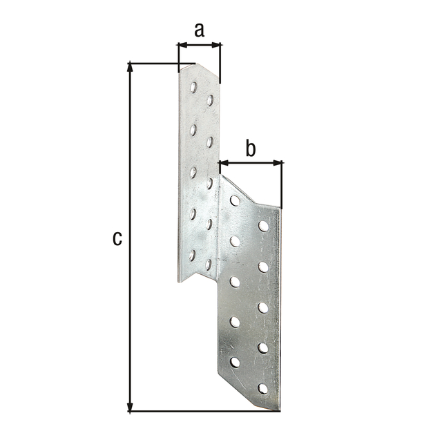 Sparren-Pfettenanker, Material: Stahl roh, Oberfläche: sendzimirverzinkt, rechts, mit CE-Kennzeichnung nach ETA-08/0170, Breite: 32 mm, Tiefe: 32 mm, Höhe: 170 mm, Materialstärke: 2,00 mm, Anzahl Löcher: 20, Loch: Ø5 mm, Fachhandelsgebinde Sparren-Pfettenanker, Material: Stahl roh, Oberfläche: sendzimirverzinkt, rechts, mit CE-Kennzeichnung nach ETA-08/0170, Breite: 32 mm, Tiefe: 32 mm, Höhe: 170 mm, Materialstärke: 2,00 mm, Anzahl Löcher: 20, Loch: Ø5 mm, Fachhandelsgebinde
