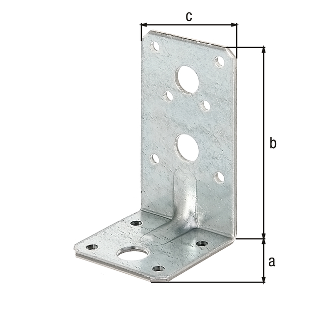 Escuadra reforzada con nervio, Material: Acero crudo, Superficie: acero galvanizado Sendzimir, con distintivo CE conforme a ETA-08/0165, Profundidad: 50 mm, Altura: 90 mm, Anchura: 50 mm, Espesura del material: 2,50 mm, Número de agujeros: 3 / 10, Perforación: Ø13 / Ø5 mm, CutCase Escuadra reforzada con nervio, Material: Acero crudo, Superficie: acero galvanizado Sendzimir, con distintivo CE conforme a ETA-08/0165, Profundidad: 50 mm, Altura: 90 mm, Anchura: 50 mm, Espesura del material: 2,50 mm, Número de agujeros: 3 / 10, Perforación: Ø13 / Ø5 mm, CutCase