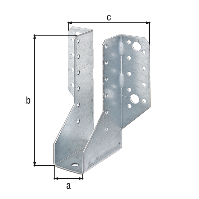 Balkenschuh, Typ A, Material: Stahl roh, Oberfläche: sendzimirverzinkt, mit CE-Kennzeichnung nach ETA-08/0171, lichte Breite: 34 mm, Höhe: 143 mm, Gesamtbreite: 104 mm, Materialstärke: 2,00 mm, Anzahl Löcher: 4 / 30, Loch: Ø11 / Ø5 mm, CutCase Balkenschuh, Typ A, Material: Stahl roh, Oberfläche: sendzimirverzinkt, mit CE-Kennzeichnung nach ETA-08/0171, lichte Breite: 34 mm, Höhe: 143 mm, Gesamtbreite: 104 mm, Materialstärke: 2,00 mm, Anzahl Löcher: 4 / 30, Loch: Ø11 / Ø5 mm, CutCase