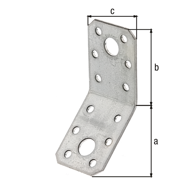 Escuadra de ensamblaje forma acodada a 135°, Material: Acero crudo, Superficie: acero galvanizado Sendzimir, Profundidad: 50 mm, Altura: 50 mm, Anchura: 35 mm, Espesura del material: 2,50 mm, Número de agujeros: 2 / 12, Perforación: Ø11 / Ø5 mm, CutCase Escuadra de ensamblaje forma acodada a 135°, Material: Acero crudo, Superficie: acero galvanizado Sendzimir, Profundidad: 50 mm, Altura: 50 mm, Anchura: 35 mm, Espesura del material: 2,50 mm, Número de agujeros: 2 / 12, Perforación: Ø11 / Ø5 mm, CutCase