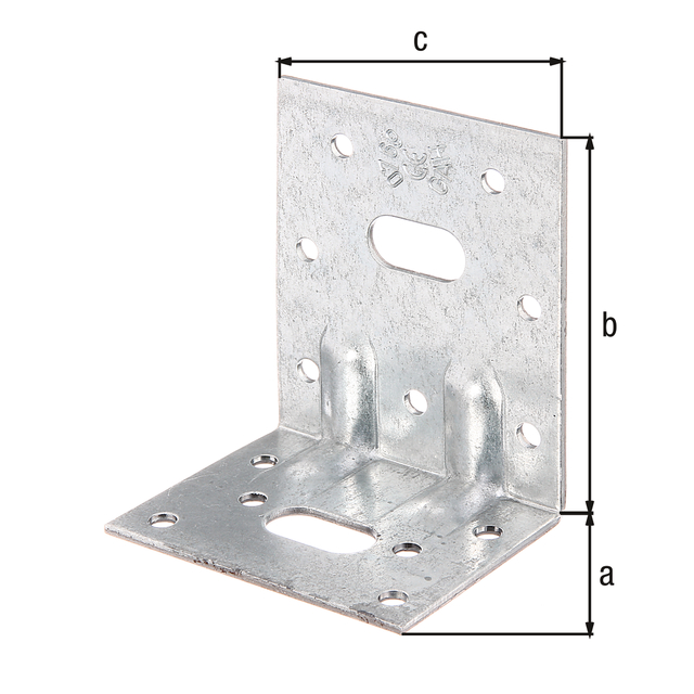 Squadretta di giunzione angolare con nervatura di rinforzo, Materiale: acciaio grezzo, superficie: zincata sendzimir, con marcatura CE ai sensi della ETA-08/0165, Profondità: 50 mm, altezza: 77 mm, Larghezza: 64 mm, Spessore del materiale: 2,00 mm, Numero di fori: 2 / 13, Foro: 11 x 22 / Ø5 mm, CutCase Squadretta di giunzione angolare con nervatura di rinforzo, Materiale: acciaio grezzo, superficie: zincata sendzimir, con marcatura CE ai sensi della ETA-08/0165, Profondità: 50 mm, altezza: 77 mm, Larghezza: 64 mm, Spessore del materiale: 2,00 mm, Numero di fori: 2 / 13, Foro: 11 x 22 / Ø5 mm, CutCase