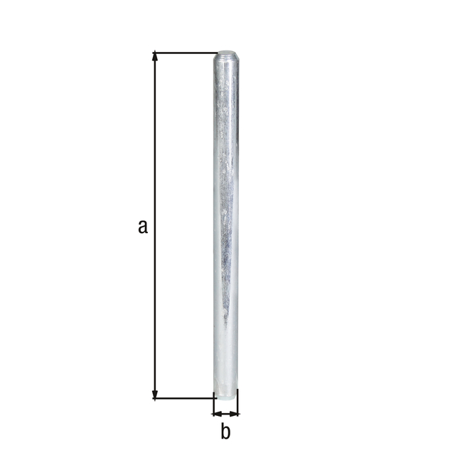 Stabdübel, Material: Stahl roh, Oberfläche: galvanisch blau verzinkt, Länge: 80 mm, Durchmesser: 10 mm