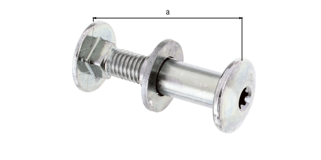 Flachrundschraube Multi-Fix, mit Hülsenmutter, Material: Stahl roh, Oberfläche: galvanisch blau verzinkt, in Hängebox, Inhalt pro PE: 2 St., Länge: 50 mm, Schraube: M8, Schraubenlänge: 30 mm, SB-verpackt Flachrundschraube Multi-Fix, mit Hülsenmutter, Material: Stahl roh, Oberfläche: galvanisch blau verzinkt, in Hängebox, Inhalt pro PE: 2 St., Länge: 50 mm, Schraube: M8, Schraubenlänge: 30 mm, SB-verpackt