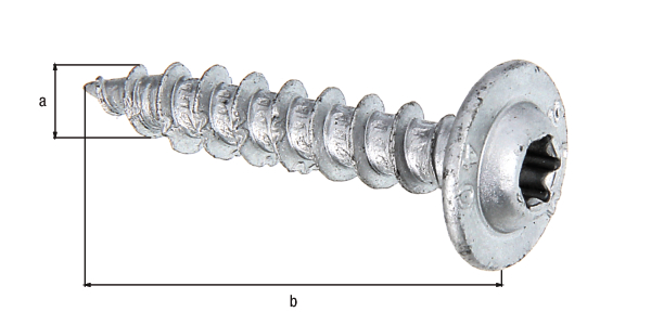Vis à bois Speed, Matériau: Acier brut, Finition: zinc-aluminium, argent, gros volume, Contenu par UV: 50 Pièce, Diamètre: 7 mm, Longueur: 40 mm, en paquets grandes dimensions