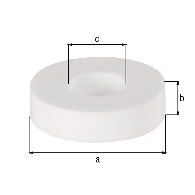 Rondelle pour vis, Matériau: PVC (acrylonitrile/butadiène/styrène), couleur : blanc, Contenu par UV: 20 Pièce, Ø extérieur: 20 mm, Hauteur: 5 mm, Ø intérieur: 8,5 mm, Emballé SB Rondelle pour vis, Matériau: PVC (acrylonitrile/butadiène/styrène), couleur : blanc, Contenu par UV: 20 Pièce, Ø extérieur: 20 mm, Hauteur: 5 mm, Ø intérieur: 8,5 mm, Emballé SB