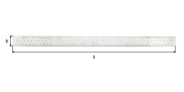 Bande multi-trous, Matériau: Acier brut, Finition: galvanisée Sendzimir, avec marquage selon EN 14545, Longueur: 960 mm, Largeur: 60 mm, Épaisseur du matériau: 2,00 mm, Trou: Ø11 / Ø5 mm