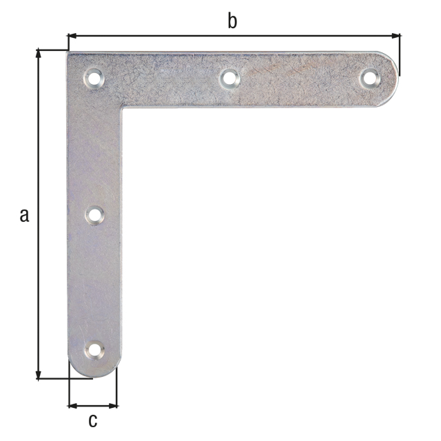 Squadretta angolare con estremità arrotondate, con fori per viti incassate, Materiale: acciaio grezzo, superficie: galvanizzata, passivata a strato spesso, altezza: 120 mm, lunghezza: 120 mm, Larghezza: 20 mm, Spessore del materiale: 2,00 mm, Numero di fori: 5, Foro: Ø4 mm, CutCase Squadretta angolare con estremità arrotondate, con fori per viti incassate, Materiale: acciaio grezzo, superficie: galvanizzata, passivata a strato spesso, altezza: 120 mm, lunghezza: 120 mm, Larghezza: 20 mm, Spessore del materiale: 2,00 mm, Numero di fori: 5, Foro: Ø4 mm, CutCase