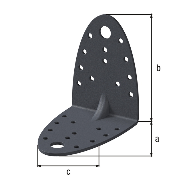 Schwerlast-Winkelverbinder mit Sicke Ovado, Material: Stahl, Oberfläche: verzinkt, graphitgrau kunststoffbeschichtet, Tiefe: 90 mm, Höhe: 90 mm, Breite: 65 mm, Materialstärke: 2,50 mm, Anzahl Löcher: 2 / 24, Loch: Ø11 / Ø4,5 mm, CutCase Schwerlast-Winkelverbinder mit Sicke Ovado, Material: Stahl, Oberfläche: verzinkt, graphitgrau kunststoffbeschichtet, Tiefe: 90 mm, Höhe: 90 mm, Breite: 65 mm, Materialstärke: 2,50 mm, Anzahl Löcher: 2 / 24, Loch: Ø11 / Ø4,5 mm, CutCase