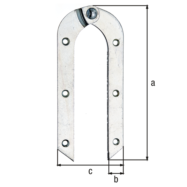 Charnière à profil arrondi Courbé, avec trous de vis fraisés, Matériau: Acier brut, Finition: galvanisée, Hauteur: 200 mm, Largeur: 21 mm, Largeur totale: 88 mm, Épaisseur du matériau: 4,00 mm, Nombre de trous: 6, Trou: Ø5,8 mm Charnière à profil arrondi Courbé, avec trous de vis fraisés, Matériau: Acier brut, Finition: galvanisée, Hauteur: 200 mm, Largeur: 21 mm, Largeur totale: 88 mm, Épaisseur du matériau: 4,00 mm, Nombre de trous: 6, Trou: Ø5,8 mm
