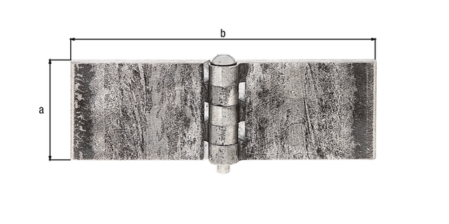 Zawias, materiał: stal surowa, do przyspawania, Długość: 40 mm, Szerokość: 120 mm, Grubość materiału: 5,00 mm Zawias, materiał: stal surowa, do przyspawania, Długość: 40 mm, Szerokość: 120 mm, Grubość materiału: 5,00 mm