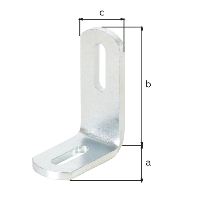 Équerre avec trou oblong, Matériau: Acier brut, Finition: zinguée, Profondeur: 55 mm, Hauteur: 75 mm, Largeur: 30 mm, Épaisseur du matériau: 5,00 mm, Nombre de trous: 2, Trou: 30 x 8,5 mm Équerre avec trou oblong, Matériau: Acier brut, Finition: zinguée, Profondeur: 55 mm, Hauteur: 75 mm, Largeur: 30 mm, Épaisseur du matériau: 5,00 mm, Nombre de trous: 2, Trou: 30 x 8,5 mm
