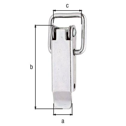 Kistenverschluss ohne Schlossöse und Schließhaken, mit versenkten Schraublöchern, Material: Stahl roh, Oberfläche: galvanisch verzinkt, Dickschichtschutz, Breite: 13 mm, Höhe: 49 mm, Schlaufenbreite: 15 mm, Anzahl Löcher: 2, Loch: Ø3,7 mm Kistenverschluss ohne Schlossöse und Schließhaken, mit versenkten Schraublöchern, Material: Stahl roh, Oberfläche: galvanisch verzinkt, Dickschichtschutz, Breite: 13 mm, Höhe: 49 mm, Schlaufenbreite: 15 mm, Anzahl Löcher: 2, Loch: Ø3,7 mm