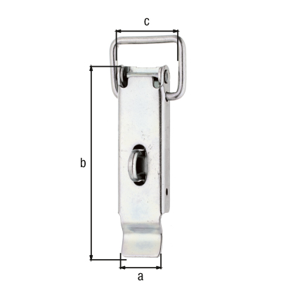 Cierre para baúl con ojo de cerradura, sin gancho de cierre, Material: Acero crudo, Superficie: galvanizados, pasivado con capa gruesa, Anchura: 24 mm, Altura: 93 mm, Anchura del bucle: 30 mm, Número de agujeros: 3, Perforación: Ø5 mm Cierre para baúl con ojo de cerradura, sin gancho de cierre, Material: Acero crudo, Superficie: galvanizados, pasivado con capa gruesa, Anchura: 24 mm, Altura: 93 mm, Anchura del bucle: 30 mm, Número de agujeros: 3, Perforación: Ø5 mm