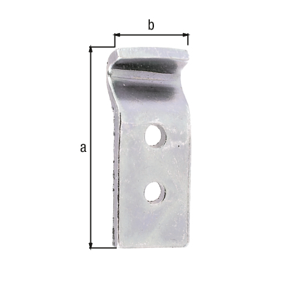 Gancio di chiusura, modello a gomito, Materiale: acciaio grezzo, superficie: galvanizzata, passivata a strato spesso, lunghezza: 32 mm, Larghezza: 13 mm, Spessore del materiale: 2,00 mm, Numero di fori: 2, Foro: Ø3,3 mm Gancio di chiusura, modello a gomito, Materiale: acciaio grezzo, superficie: galvanizzata, passivata a strato spesso, lunghezza: 32 mm, Larghezza: 13 mm, Spessore del materiale: 2,00 mm, Numero di fori: 2, Foro: Ø3,3 mm