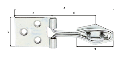 Überfalle mit Schlaufe aus gerolltem Draht, mit versenkten Schraublöchern, Material: Stahl roh, Oberfläche: galvanisch verzinkt, Dickschichtschutz, Länge Überfalle: 80 mm, Breite Anschraubplatte: 26 mm, Länge Anschraubplatte: 30 mm, Abstand Mitte Rolle Anschraubplatte - Mitte Ösenplatte: 35 mm, Länge Ösenplatte: 31 mm, Anzahl Löcher: 3 / 2, Loch: Ø4 / Ø3 mm Überfalle mit Schlaufe aus gerolltem Draht, mit versenkten Schraublöchern, Material: Stahl roh, Oberfläche: galvanisch verzinkt, Dickschichtschutz, Länge Überfalle: 80 mm, Breite Anschraubplatte: 26 mm, Länge Anschraubplatte: 30 mm, Abstand Mitte Rolle Anschraubplatte - Mitte Ösenplatte: 35 mm, Länge Ösenplatte: 31 mm, Anzahl Löcher: 3 / 2, Loch: Ø4 / Ø3 mm