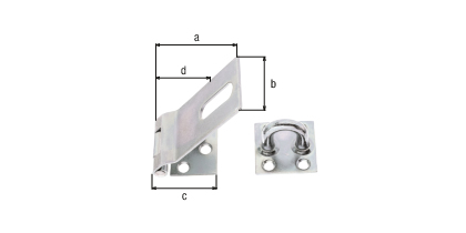 Chiusura di sicurezza, con fori rinforzati, con fori per viti incassate, Materiale: acciaio grezzo, superficie: galvanizzata, passivata a strato spesso, Lunghezza chiusura: 85 mm, Larghezza: 37 mm, Lunghezza piastra da avvitare: 38 mm, Distanza centro foro oblungo - centro del perno: 62,5 mm, Spessore del materiale: 2,00 mm, Numero di fori: 1 / 3 / 4, Foro: 10 x 32 / Ø6 / Ø5,4 mm Chiusura di sicurezza, con fori rinforzati, con fori per viti incassate, Materiale: acciaio grezzo, superficie: galvanizzata, passivata a strato spesso, Lunghezza chiusura: 85 mm, Larghezza: 37 mm, Lunghezza piastra da avvitare: 38 mm, Distanza centro foro oblungo - centro del perno: 62,5 mm, Spessore del materiale: 2,00 mm, Numero di fori: 1 / 3 / 4, Foro: 10 x 32 / Ø6 / Ø5,4 mm