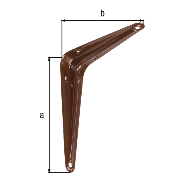 Shelf bracket, Material: steel, Surface: brown painted, Height: 125 mm, Depth: 100 mm
