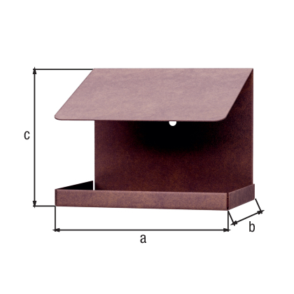Gasthaus Schrägdach, Material: Stahl, Oberfläche: rostbraun kunststoffbeschichtet, Länge: 120 mm, Breite: 150 mm, Höhe: 120 mm, Materialstärke: 0,75 mm, 15 Jahre Garantie gegen Durchrosten Gasthaus Schrägdach, Material: Stahl, Oberfläche: rostbraun kunststoffbeschichtet, Länge: 120 mm, Breite: 150 mm, Höhe: 120 mm, Materialstärke: 0,75 mm, 15 Jahre Garantie gegen Durchrosten