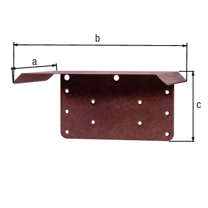 Trapezschutzdach, Material: Stahl, Oberfläche: rostbraun kunststoffbeschichtet, Länge: 210 mm, Breite: 150 mm, Höhe: 100 mm, Materialstärke: 0,75 mm, 15 Jahre Garantie gegen Durchrosten