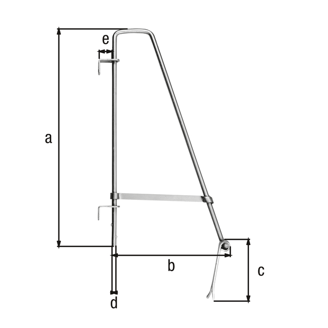 Asta di blocco modello supporto triangolare, con due angolari di guida a saldare, Materiale: angolare di guida: acciaio grezzo, superficie: pezzi restanti: zincati a fuoco, lunghezza: 700 mm, Profondità: 360 mm, Lunghezza ancoraggio per calcestruzzo: 170 mm, diametro: 16 mm, Distanza bullone centrale - Cancelli: 40 mm Asta di blocco modello supporto triangolare, con due angolari di guida a saldare, Materiale: angolare di guida: acciaio grezzo, superficie: pezzi restanti: zincati a fuoco, lunghezza: 700 mm, Profondità: 360 mm, Lunghezza ancoraggio per calcestruzzo: 170 mm, diametro: 16 mm, Distanza bullone centrale - Cancelli: 40 mm