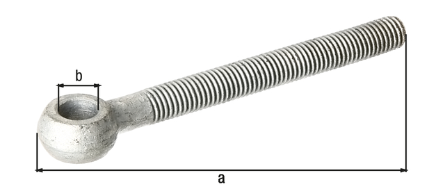Armella, Material: Acero crudo, Superficie: galvanizado en caliente, Longitud: 130 mm, Armella: 16 mm, Roscado: M16 Armella, Material: Acero crudo, Superficie: galvanizado en caliente, Longitud: 130 mm, Armella: 16 mm, Roscado: M16