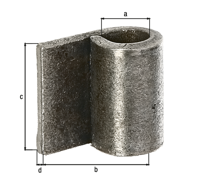 Penture à souder, Matériau: Acier brut, à souder, Diamètre: 13 mm, Distance bord extérieur - centre du rouleau: 30 mm, Hauteur: 40 mm, Épaisseur du matériau: 5 mm