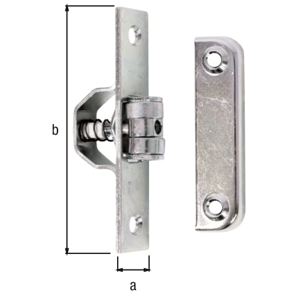 Chiusura a scatto per porte basculanti, con fori per viti incassate, Materiale: acciaio grezzo, superficie: galvanizzata, passivata a strato spesso, Contenuto per U.I.: 1 Pz., Piastra: 18 x 90 mm, Numero di fori: 2 / 4, Foro: Ø6 / Ø4,8 mm, Con imballo self-service Chiusura a scatto per porte basculanti, con fori per viti incassate, Materiale: acciaio grezzo, superficie: galvanizzata, passivata a strato spesso, Contenuto per U.I.: 1 Pz., Piastra: 18 x 90 mm, Numero di fori: 2 / 4, Foro: Ø6 / Ø4,8 mm, Con imballo self-service