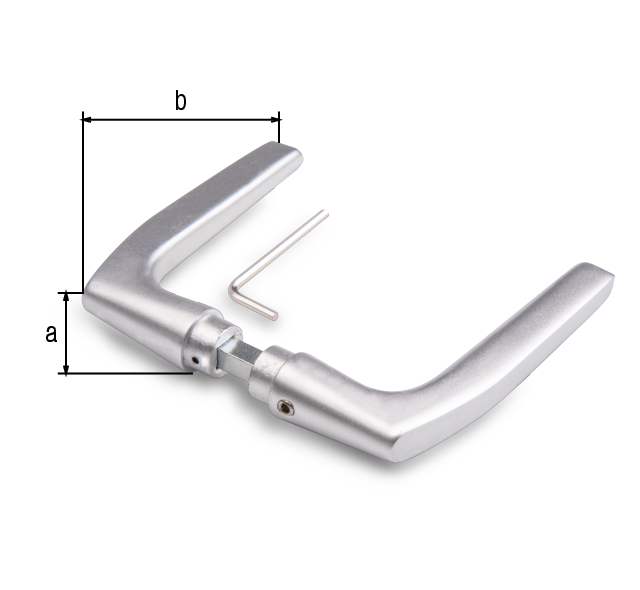 Maniglia, Materiale: alluminio, superficie: anodizzata argento, Contenuto per U.I.: 1 Coppia, distanza: 56 mm, Larghezza: 115 mm Maniglia, Materiale: alluminio, superficie: anodizzata argento, Contenuto per U.I.: 1 Coppia, distanza: 56 mm, Larghezza: 115 mm