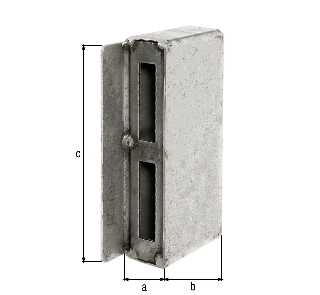 Gegenkasten für Schlosskästen, Material: Stahl roh, zum Einschweißen, Höhe: 188 mm, Breite: 89 mm, Tiefe: 40 mm Gegenkasten für Schlosskästen, Material: Stahl roh, zum Einschweißen, Höhe: 188 mm, Breite: 89 mm, Tiefe: 40 mm
