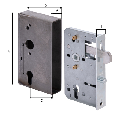 Lock case with galvanised lock for sliding gates, with hook latch, backset 60 mm, with countersunk screw holes, Material: case: raw steel, lock: raw steel, Surface: lock: galvanised, Height: 173 mm, Width: 95 mm, Size back set: 60 mm, Distance: 72 mm, Wide strike plate holder: 40 mm, Strike plate width: 33 mm Lock case with galvanised lock for sliding gates, with hook latch, backset 60 mm, with countersunk screw holes, Material: case: raw steel, lock: raw steel, Surface: lock: galvanised, Height: 173 mm, Width: 95 mm, Size back set: 60 mm, Distance: 72 mm, Wide strike plate holder: 40 mm, Strike plate width: 33 mm