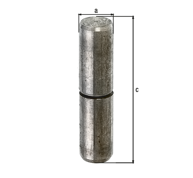 Rolka do przyspawania, dwuczęściowa, materiał: stal surowa, do przyspawania, Średnica: 16 mm, Rozmiar trzpienia: 9 mm, Długość: 66 mm Rolka do przyspawania, dwuczęściowa, materiał: stal surowa, do przyspawania, Średnica: 16 mm, Rozmiar trzpienia: 9 mm, Długość: 66 mm