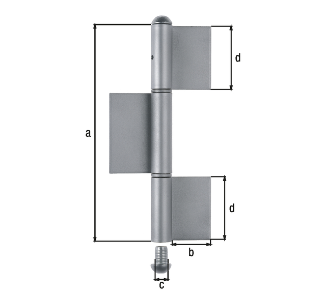 Konstruktionsband, dreiteilig, Typ KO8, Material: Stahl roh, zum Anschweißen, Höhe: 220 mm, Breite Band: 50 mm, Durchmesser: 14 mm, Höhe Band: 70 mm, Höhe Band: 80 mm, Materialstärke: 4,00 mm Konstruktionsband, dreiteilig, Typ KO8, Material: Stahl roh, zum Anschweißen, Höhe: 220 mm, Breite Band: 50 mm, Durchmesser: 14 mm, Höhe Band: 70 mm, Höhe Band: 80 mm, Materialstärke: 4,00 mm