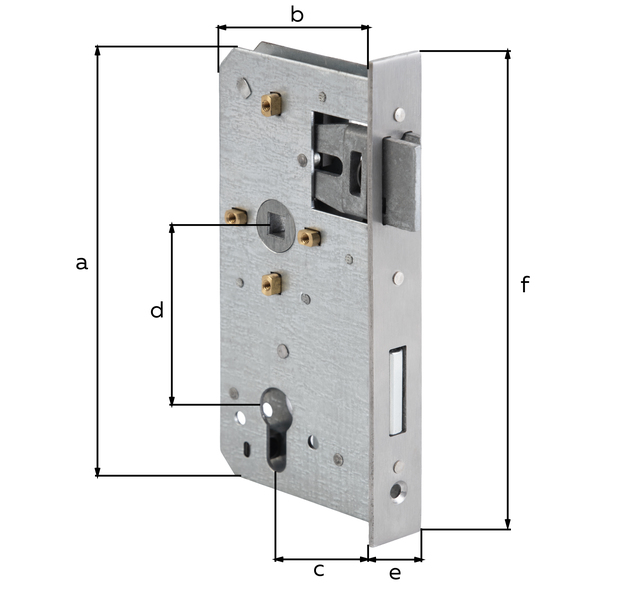 Cerradura de repuesto, eje 55 mm, Material: Acero crudo, Superficie: galvanizado, Altura: 167 mm, Profundidad: 85 mm, Entre eje: 55 mm, Entre eje: 72 mm, Anchura de la placa frontal: 24 mm, Altura de la placa frontal: 180 mm Cerradura de repuesto, eje 55 mm, Material: Acero crudo, Superficie: galvanizado, Altura: 167 mm, Profundidad: 85 mm, Entre eje: 55 mm, Entre eje: 72 mm, Anchura de la placa frontal: 24 mm, Altura de la placa frontal: 180 mm