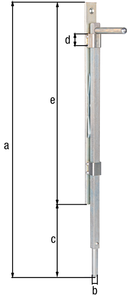 Asta di blocco a pavimento per cancelli in legno o metallo, con fori per viti incassate, Materiale: acciaio grezzo, superficie: zincata blu, da avvitare, altezza: 500 mm, Materiale: 14 x 14 mm, Corsa del catenaccio: 150 mm, Larghezza piastra: 25 mm, Altezza della piastra: 390 mm, Numero di fori: 4, Foro: Ø6,5 mm / M6 Asta di blocco a pavimento per cancelli in legno o metallo, con fori per viti incassate, Materiale: acciaio grezzo, superficie: zincata blu, da avvitare, altezza: 500 mm, Materiale: 14 x 14 mm, Corsa del catenaccio: 150 mm, Larghezza piastra: 25 mm, Altezza della piastra: 390 mm, Numero di fori: 4, Foro: Ø6,5 mm / M6